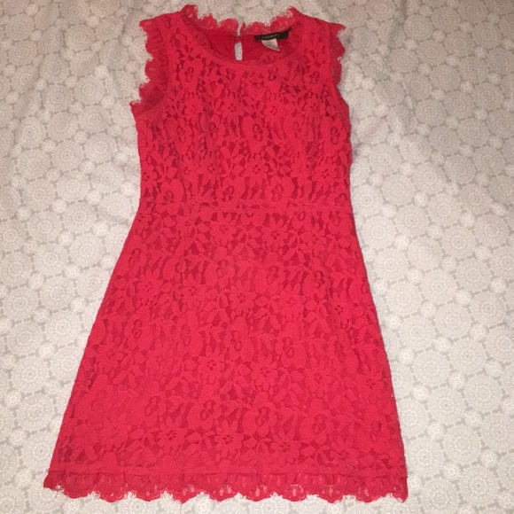 Joompy Dresses & Skirts - Joompy Sleeveless Red Lace Bow Mini Dress